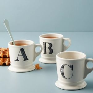 'M' Anthropologie monogram tea or coffee mug